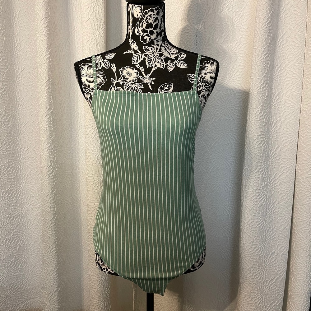 BCBGeneration Striped Sleeveless Bodysuit